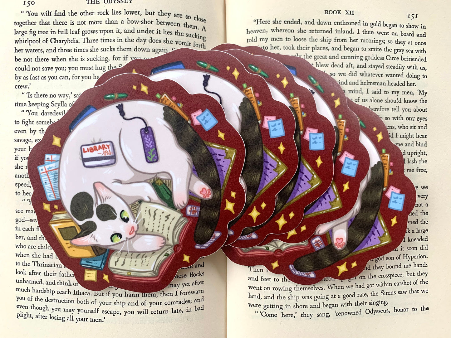 Library Cat ~ Vinyl Stickers