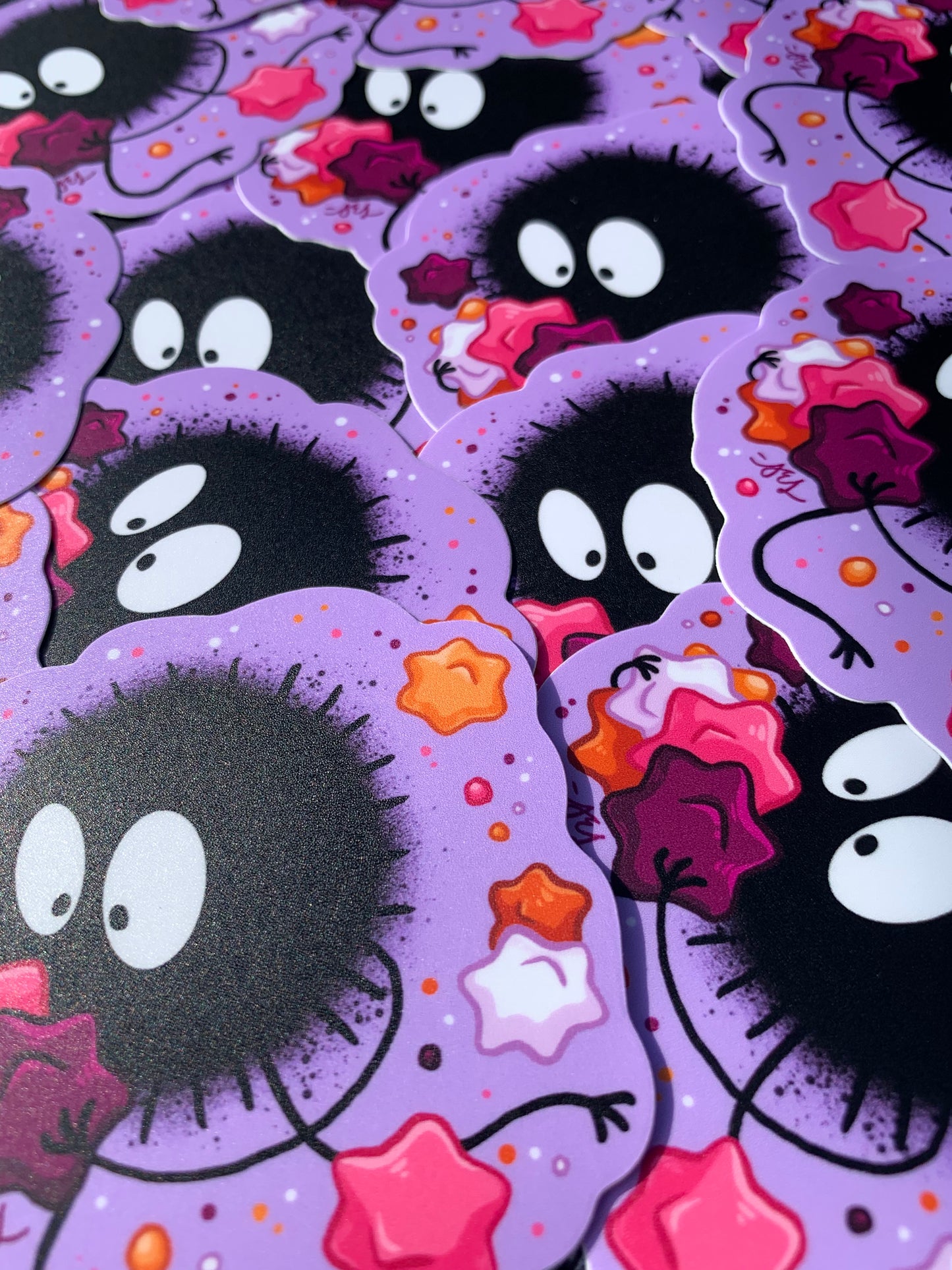 Lesbian Pride Soot Sprites ~ Studio Ghibli Stickers