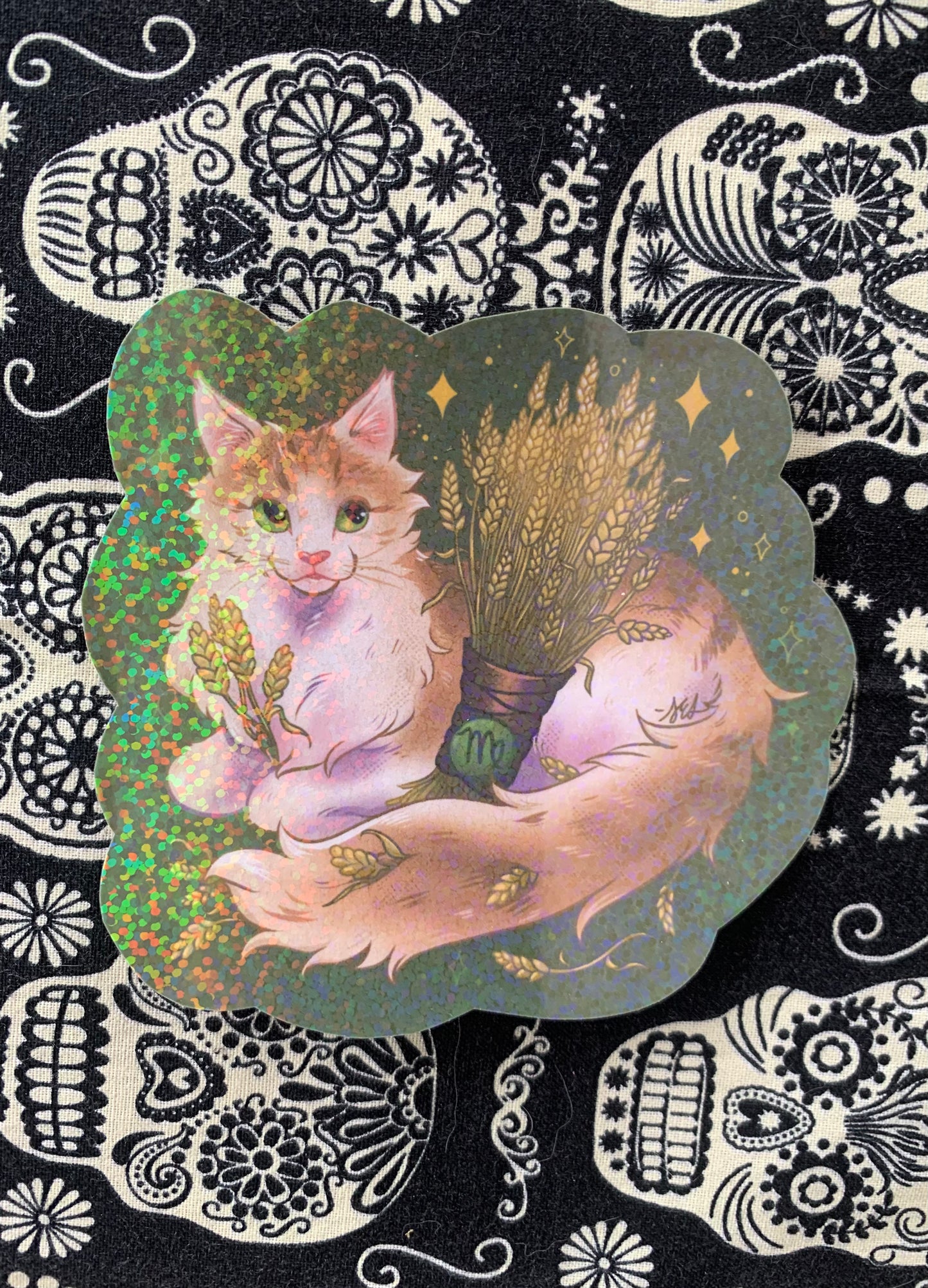 Virgo Forest Cat ~ Holographic Stickers