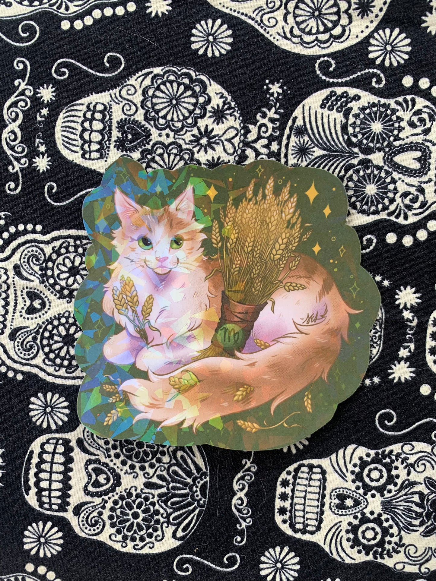Virgo Forest Cat ~ Holographic Stickers