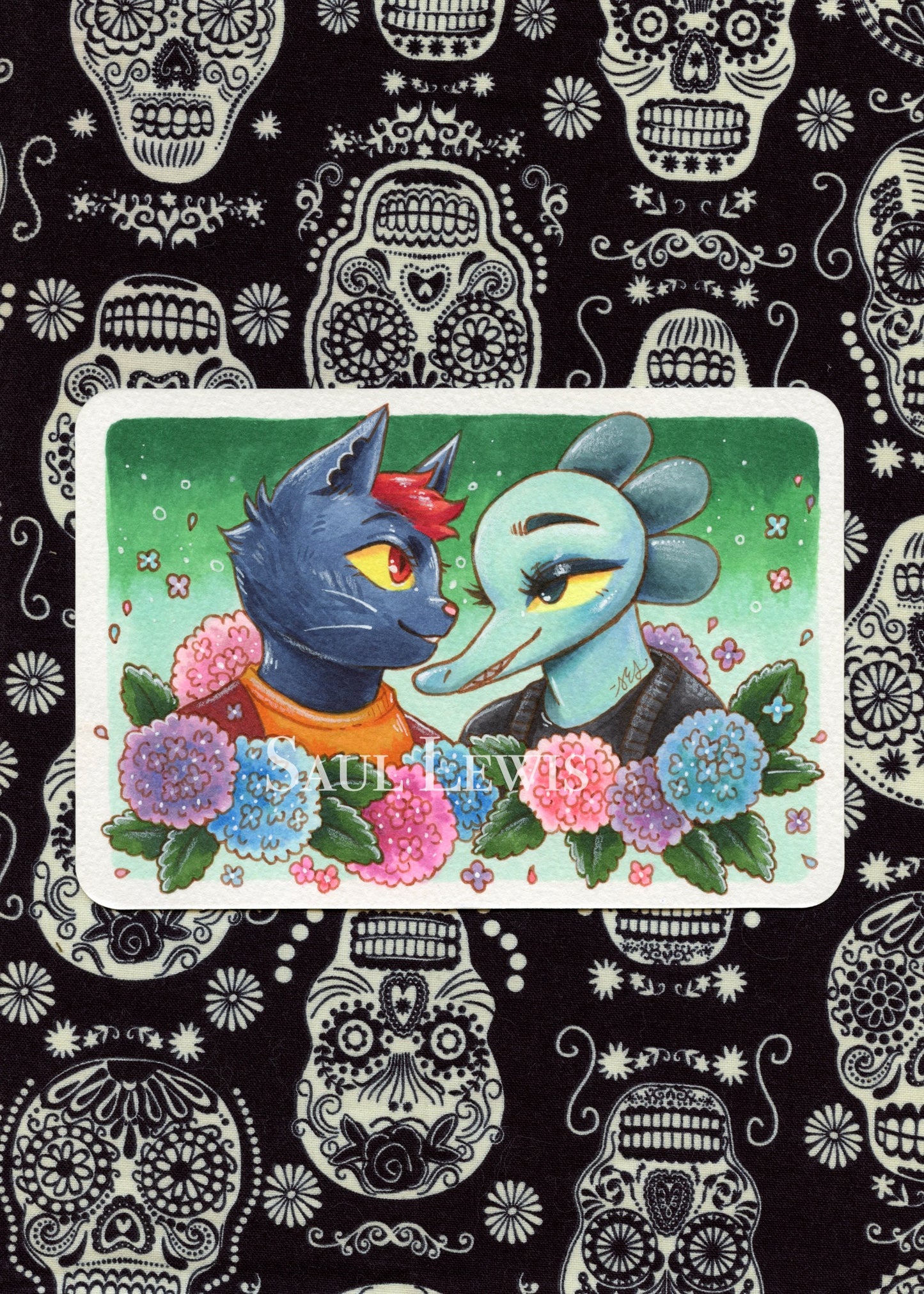 Mae & Bea ~ Original Illustrated Postcard