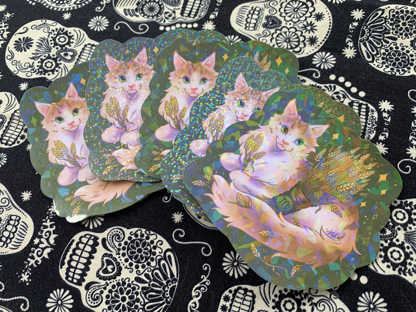 Virgo Forest Cat ~ Holographic Stickers