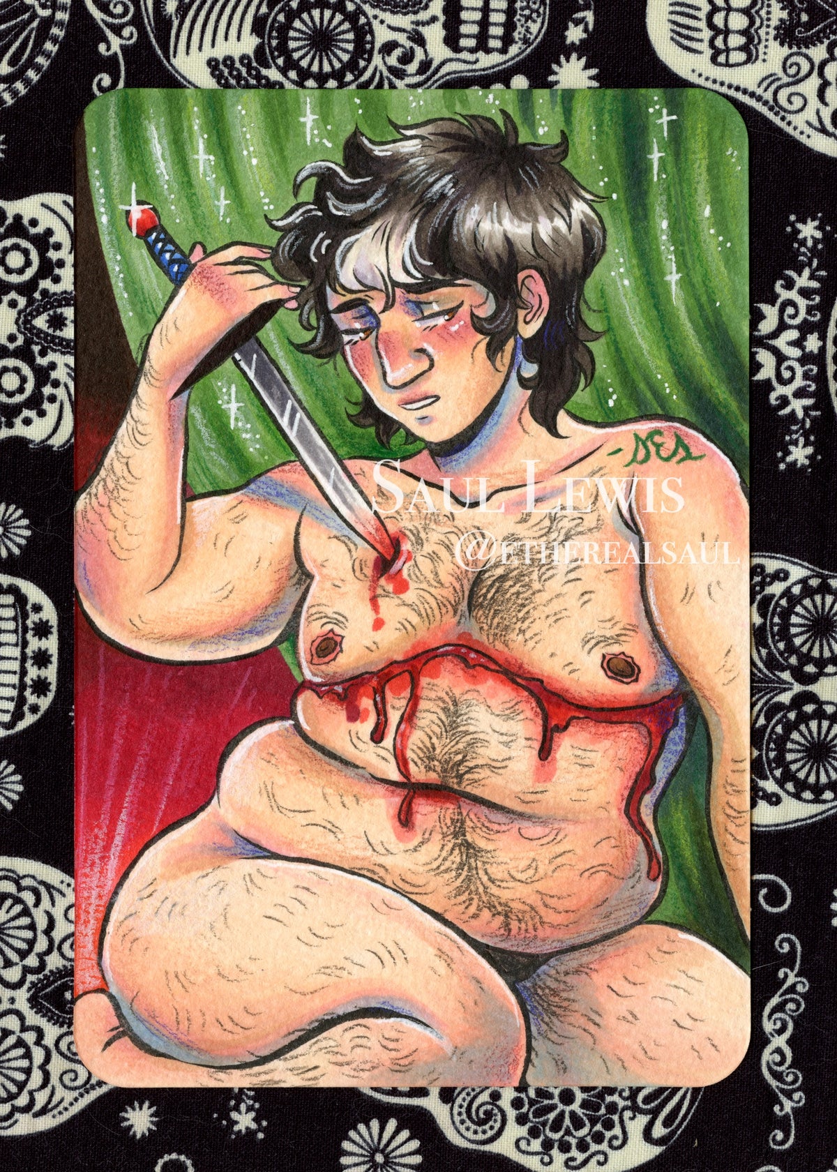 Kaz ~ Original Mixed Media Drawing