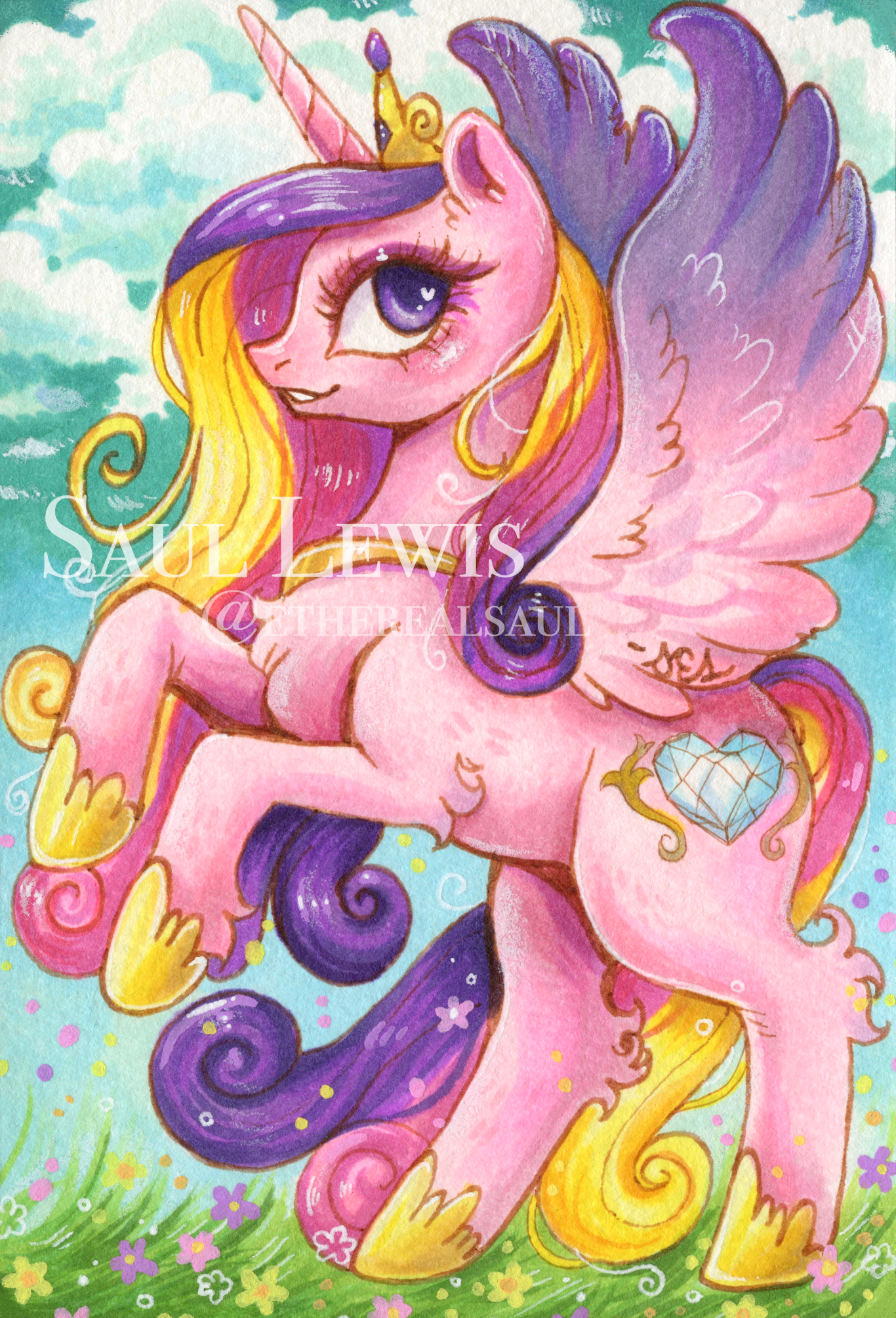 Princess Cadence ~ Original Mixed Media Drawing