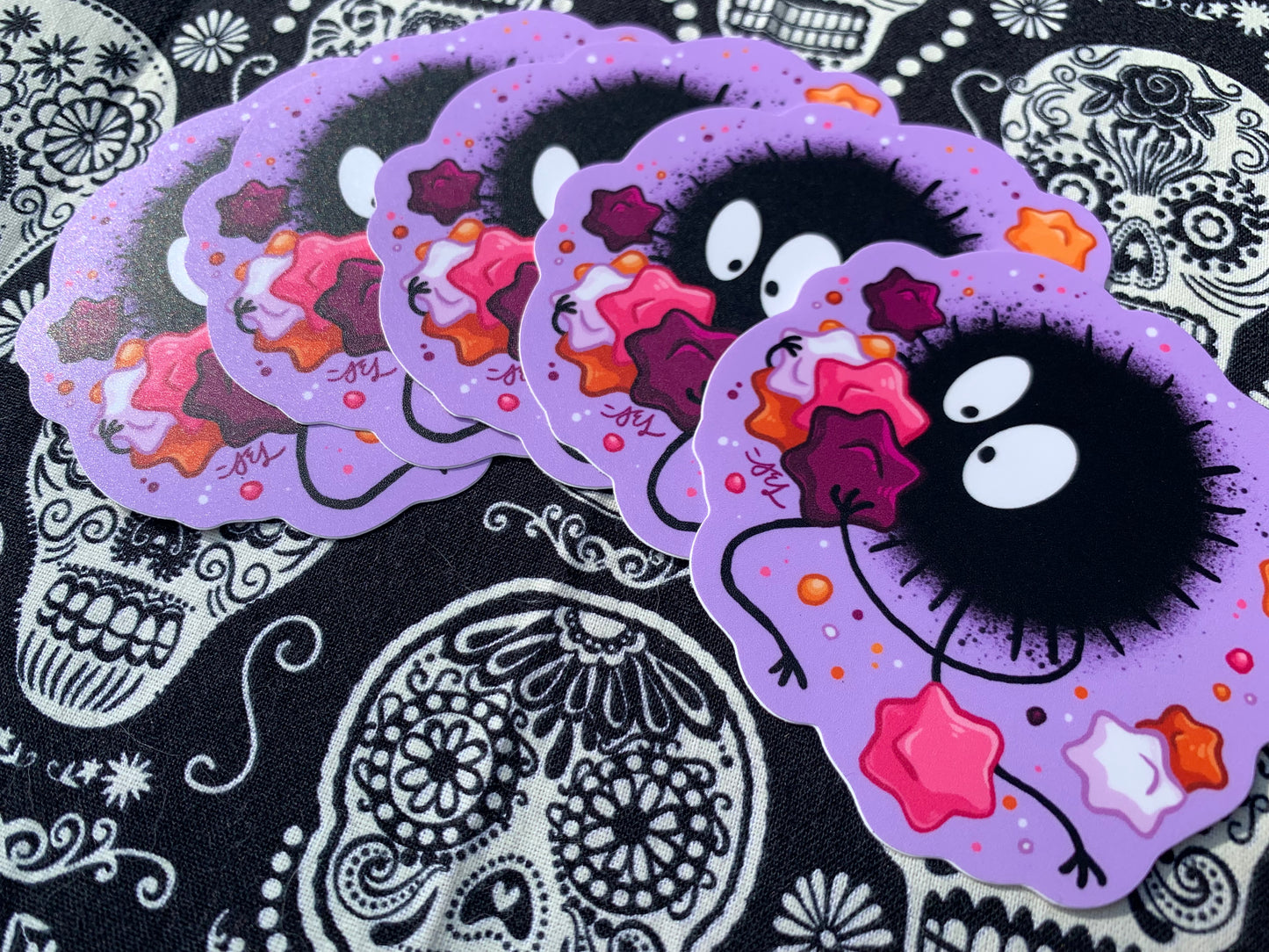 Lesbian Pride Soot Sprites ~ Studio Ghibli Stickers