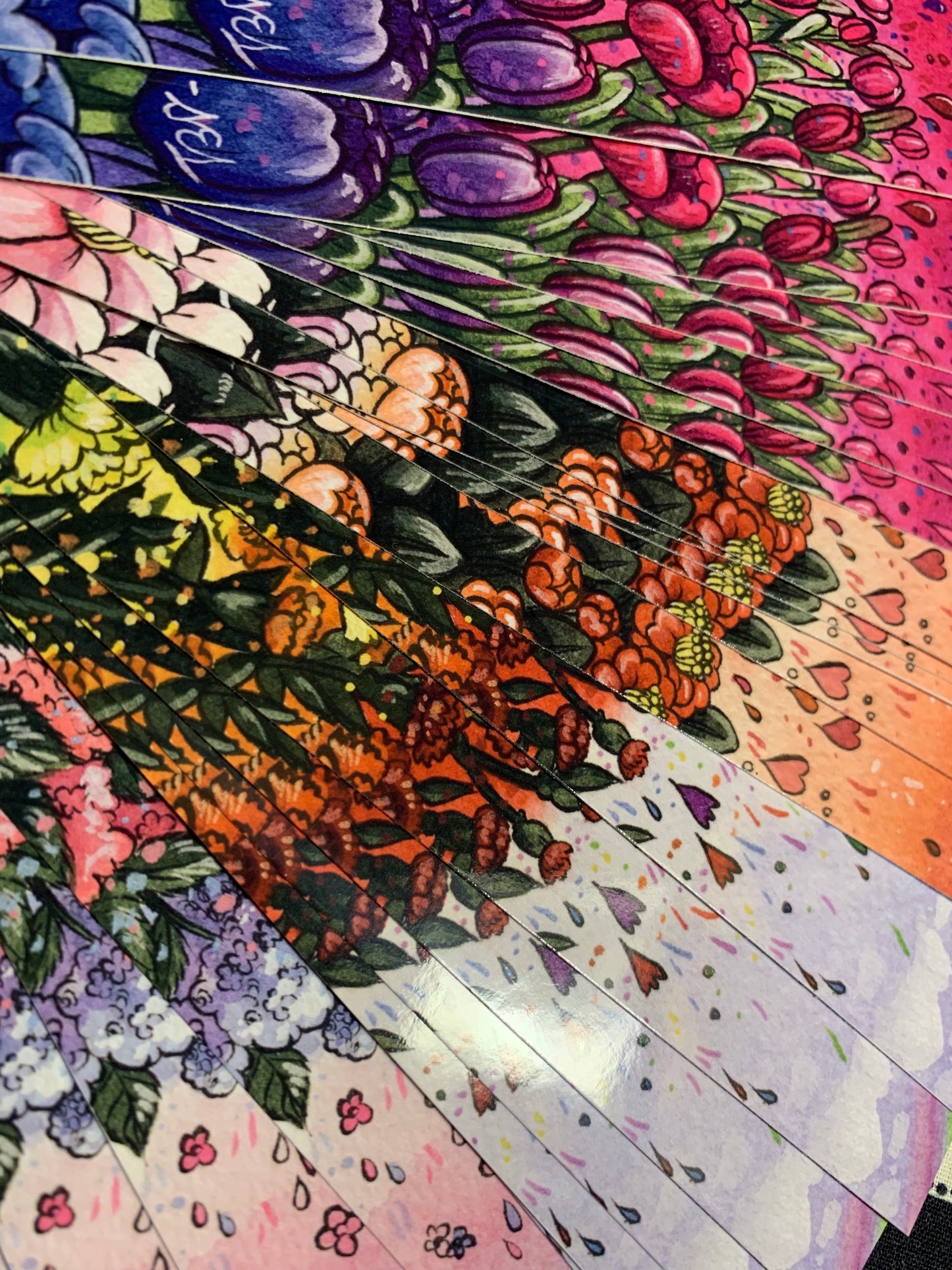 Pride Flowers ~ Premium Glossy Bookmarks, Subtle Pride Artwork
