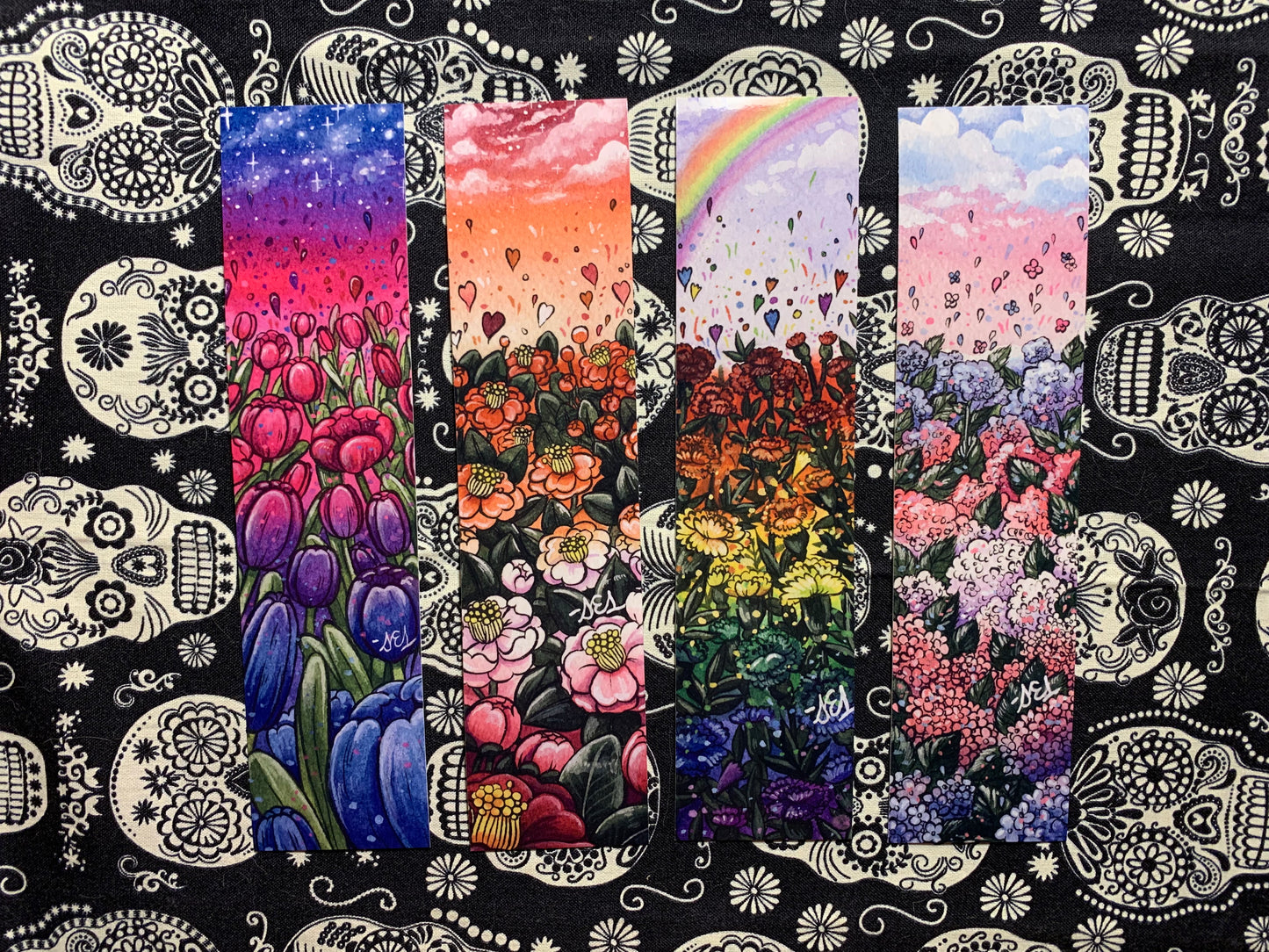 Pride Flowers ~ Premium Glossy Bookmarks, Subtle Pride Artwork