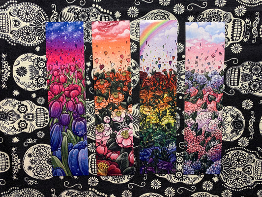 Pride Flowers ~ Premium Glossy Bookmarks, Subtle Pride Artwork