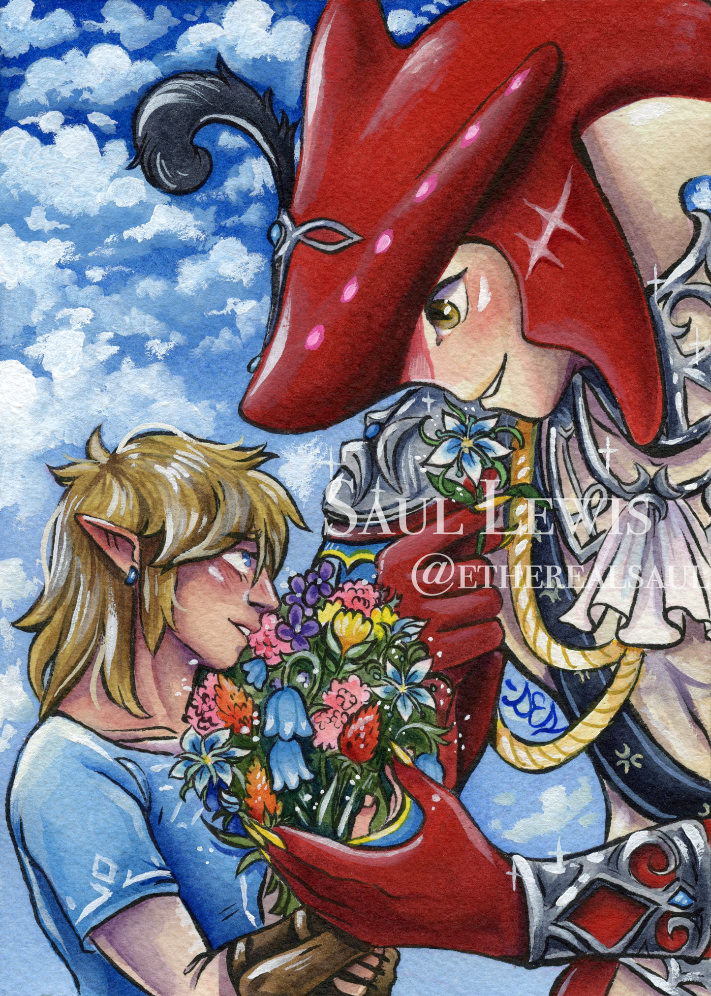 Bouquet ~ Original Legend of Zelda Acrylic Painting