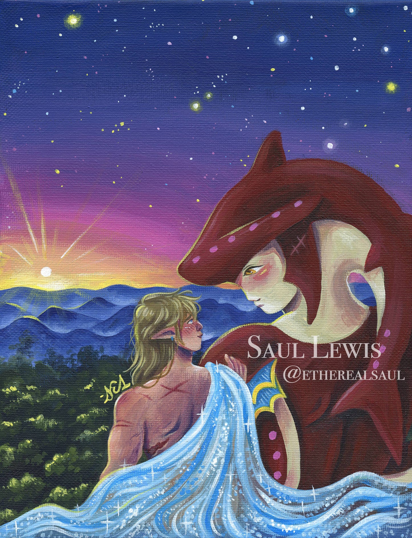Early Risers ~ Original Legend of Zelda Acrylic Painting