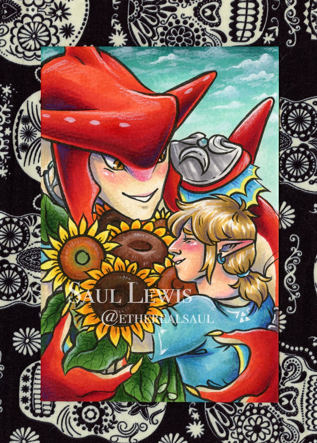 Faraway Flowers ~ Original Sidlink Marker Drawing