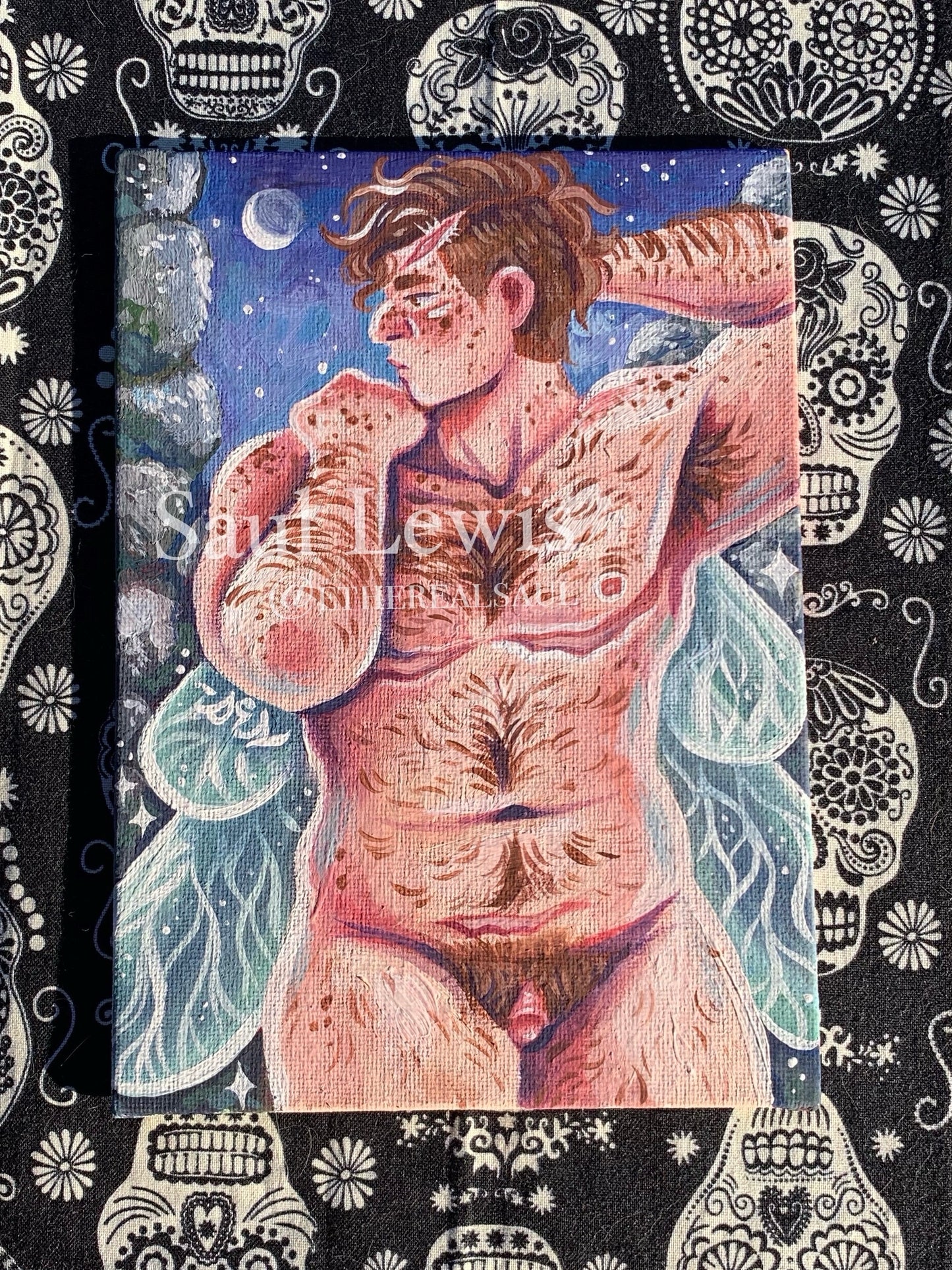 Ezra at Moonrise ~ Original Acrylic Painting