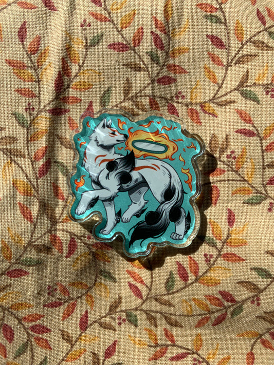 Okami Amaterasu ~ Acrylic Pins