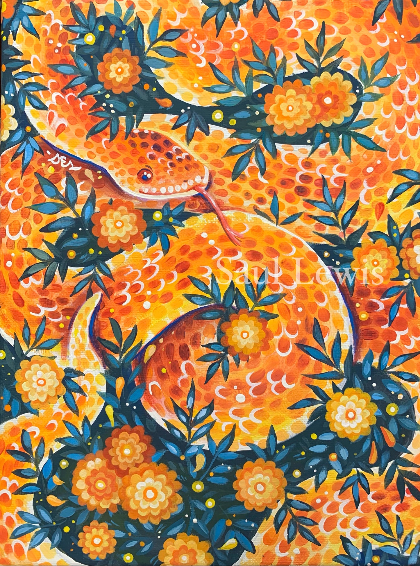 Marigold Snake ~ Original Painting