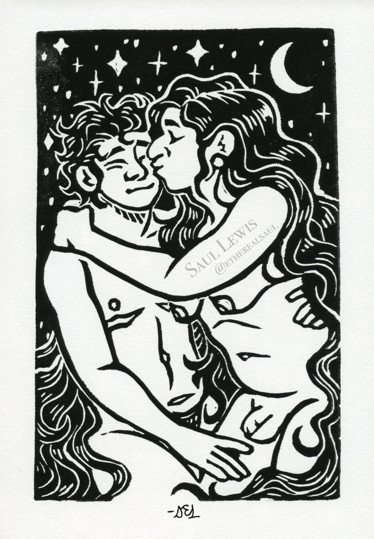 Moonlight ~ Linocut Prints