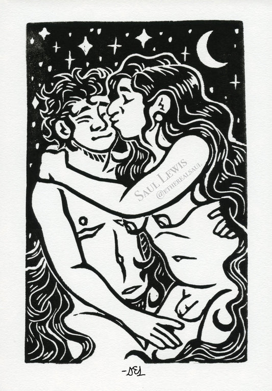 Moonlight ~ Linocut Prints