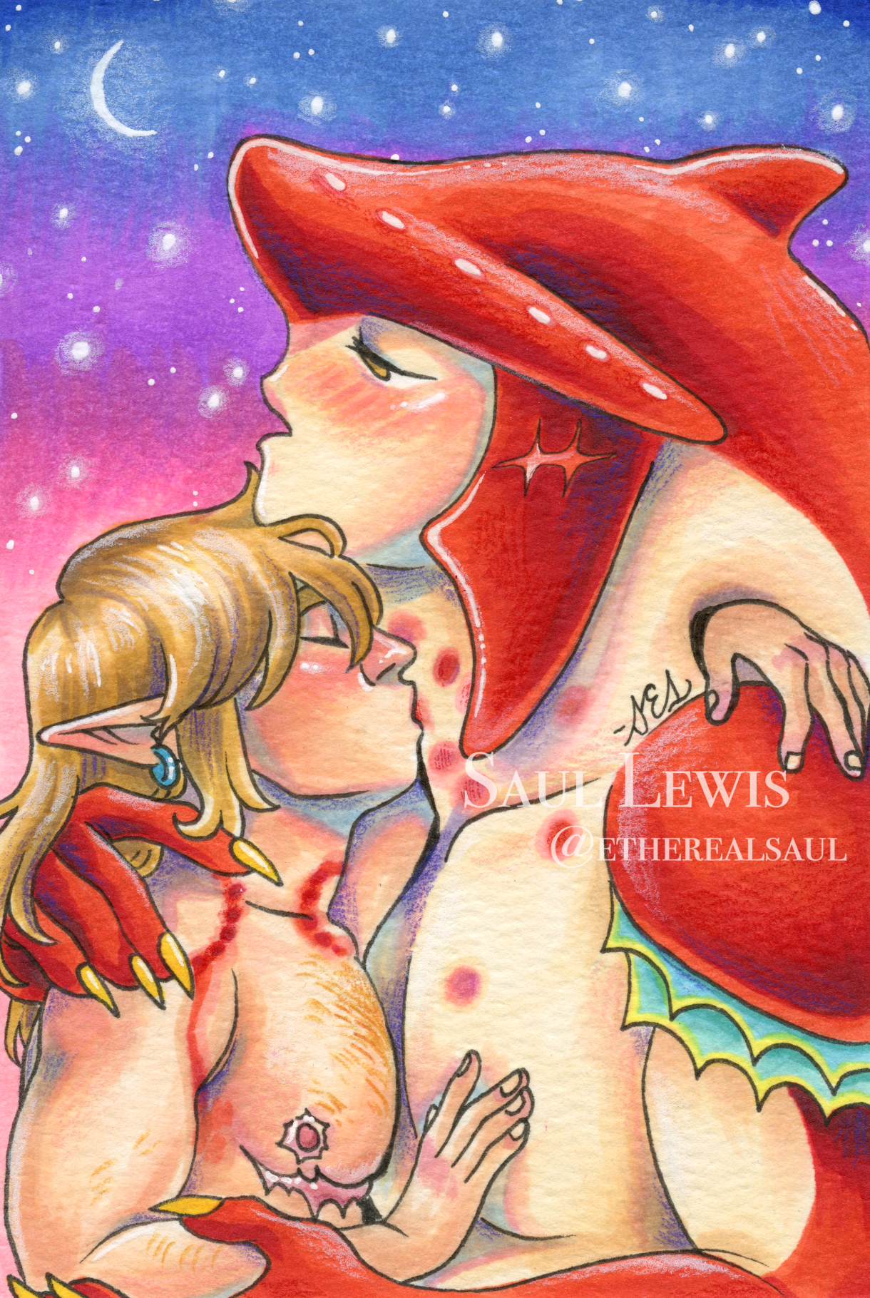 Love Bites ~ Original Sidlink Marker Drawing