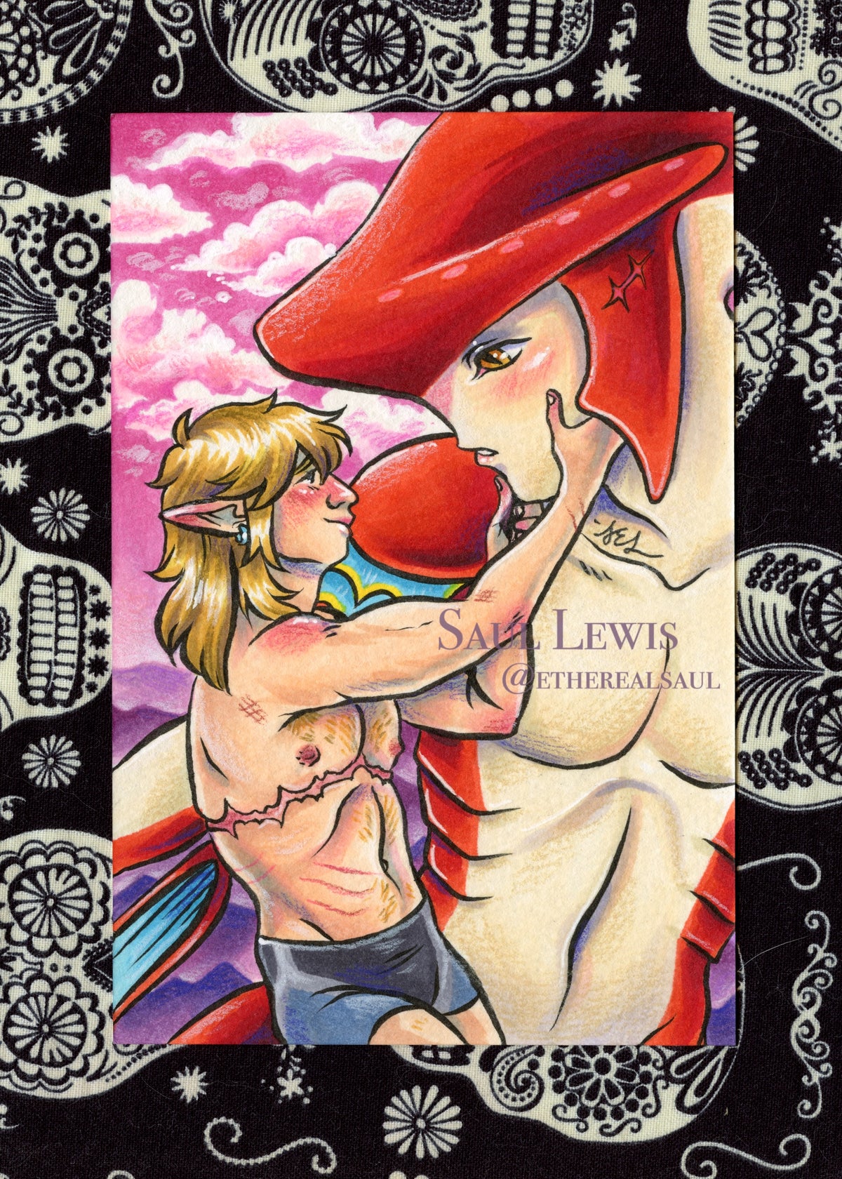 Pink Skies ~ Original Sidlink Marker Drawing