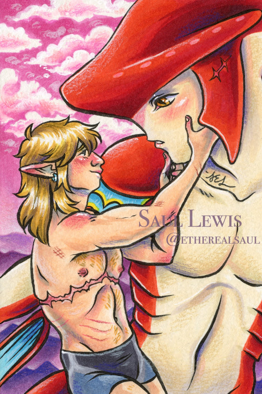 Pink Skies ~ Original Sidlink Marker Drawing