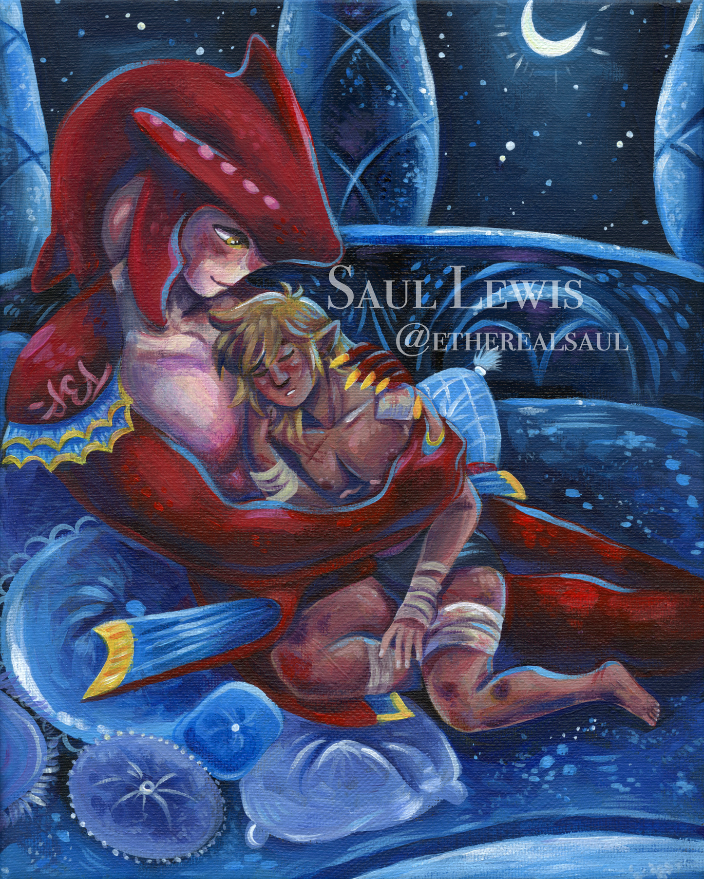 Sidon’s Chambers ~ Original Legend of Zelda Acrylic Painting