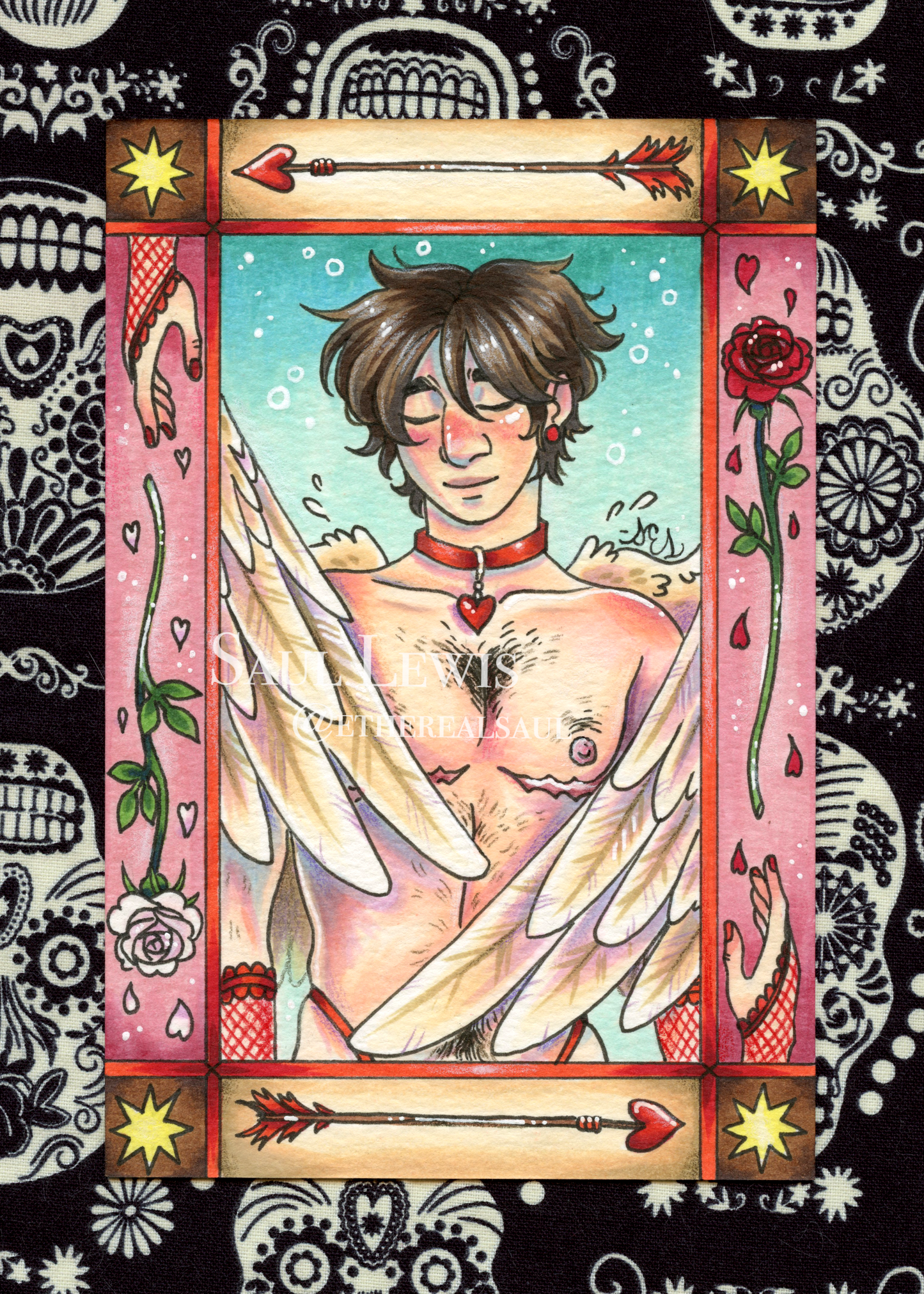 Valentine ~ Original Mixed Media Drawing