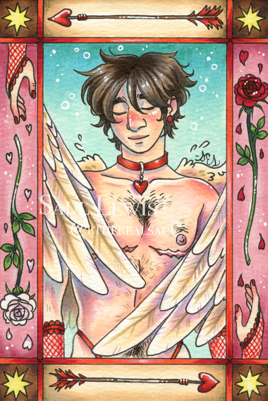 Valentine ~ Original Mixed Media Drawing