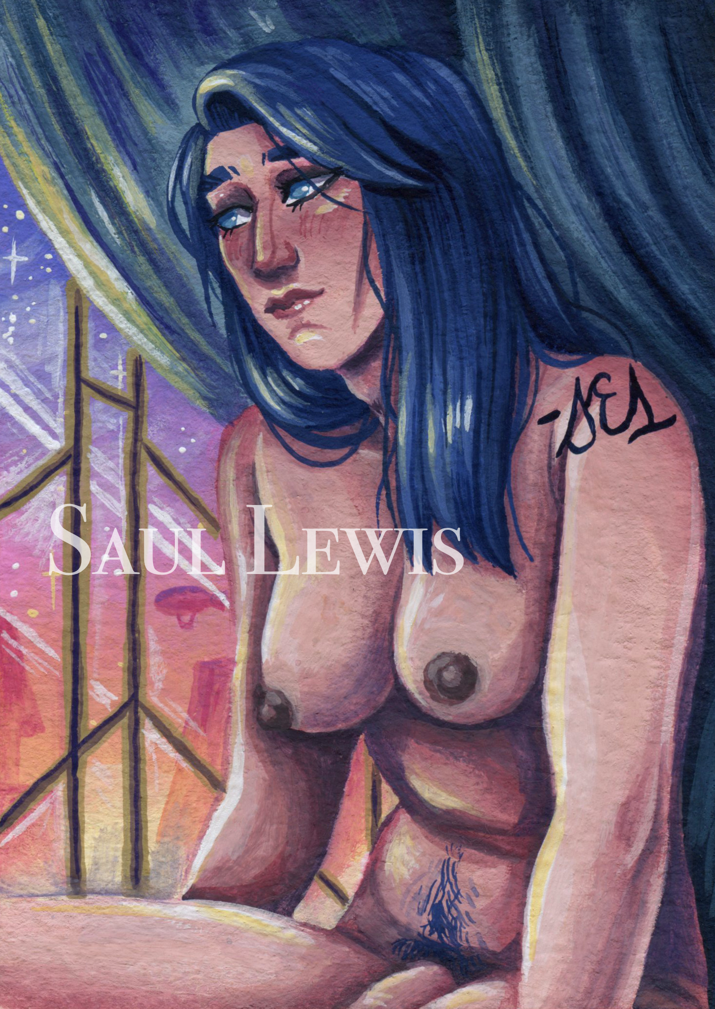 Caitlyn at Dusk - Original Arcane ACEO