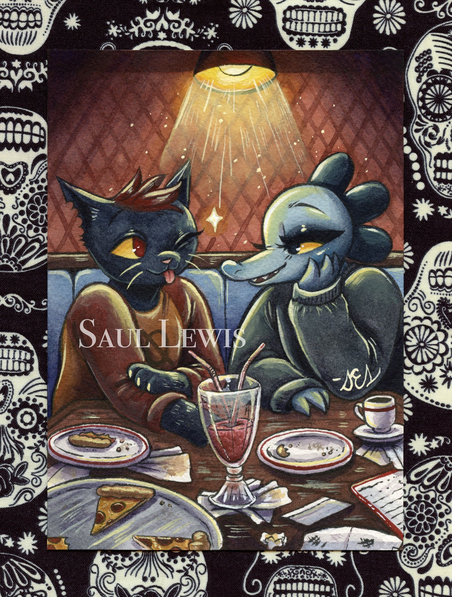 Flirt - Original Night in the Woods Painting